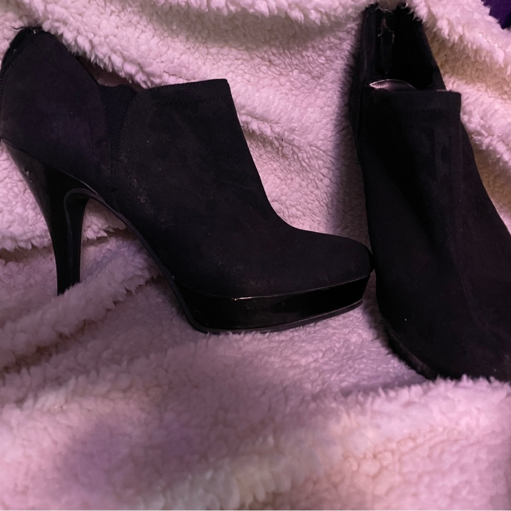 Unlisted Black Suede Heeled Boots